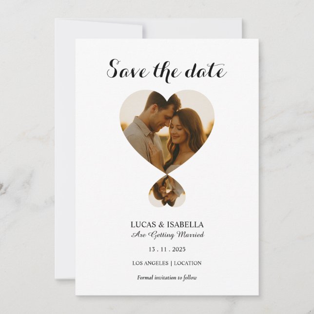 Invitation Personalize Photo save the date card (Devant)