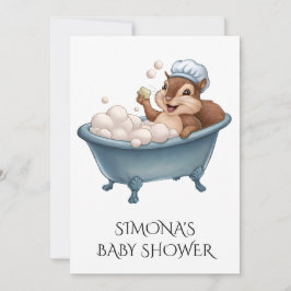 Invitation Personalize Retro Squirrel Baby Shower