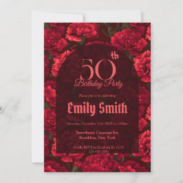 Invitation Personalized Carnation Themed Custom Birthday