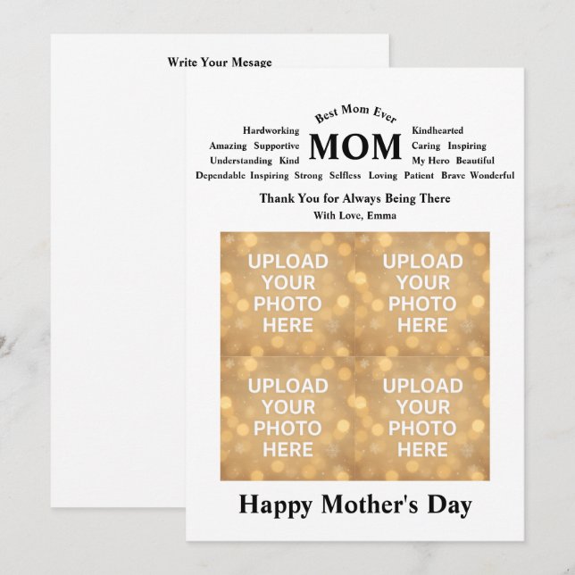 Invitation Personalized Mother’s Day Card (Devant / Derrière)