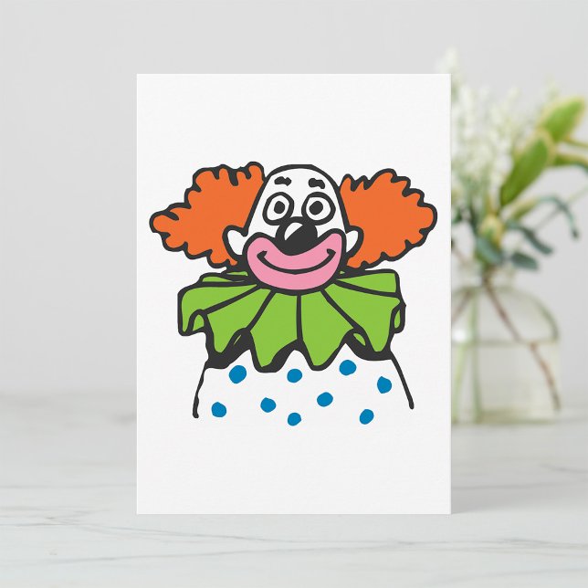 Invitation Personnage de clown fantaisiste avec cheveux orang (Créateur téléchargé)