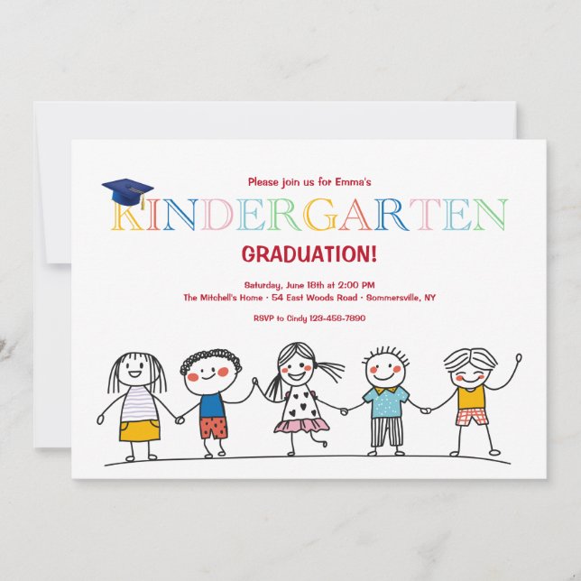 Invitation Personnages bâtons (Devant)