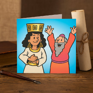 Invitation Personnages bibliques de la reine et du prophète f
