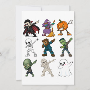 Invitation Personnages drôles d'Halloween Dabant