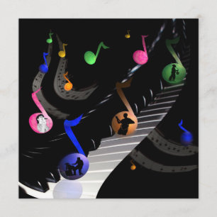 Invitation Personnalisable à la musique de fête d'