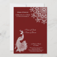 Personnalisable Argent Rouge foncé Mehendi Henna I