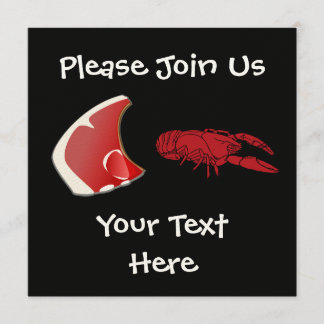 Invitation personnalisable de bifteck et de homard