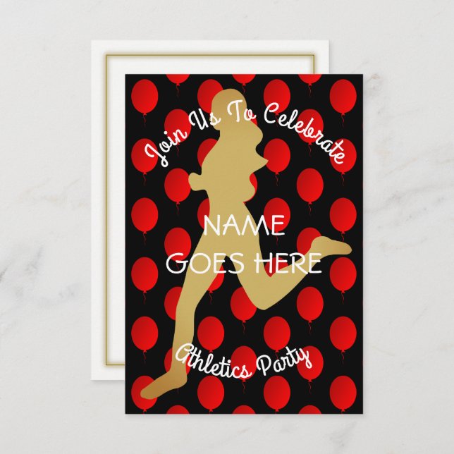 Invitation personnalisable de partie d'athlétisme (Devant / Derrière)