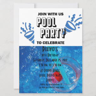 Invitation personnalisable du pool Party