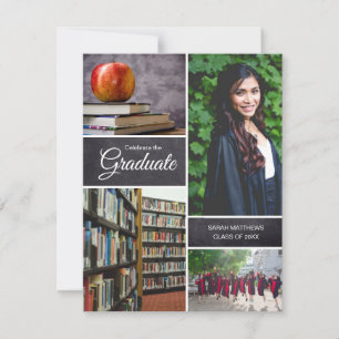 Invitation Personnalisable Graduate photo collage classe de c