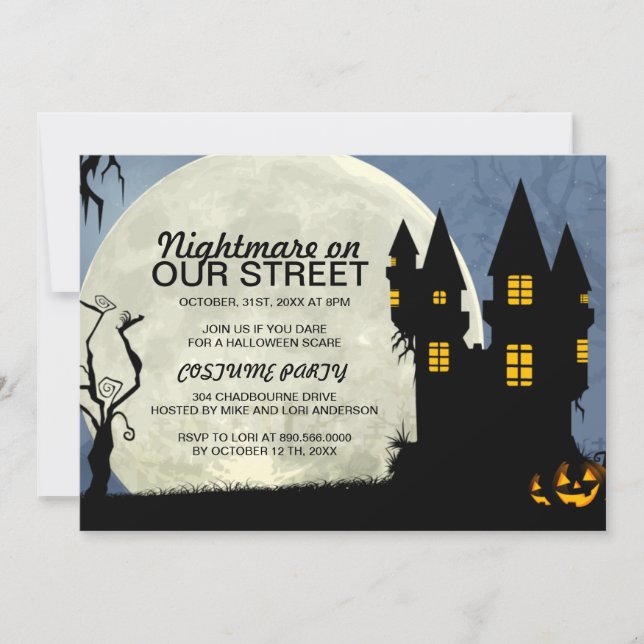 Invitation Personnalisable Halloween Costume Party (Devant)