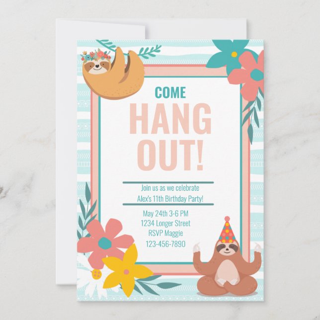 Invitation Personnalisable Hang Out Jungle Rainforest Anniver (Devant)
