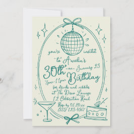 Invitation Personnalisable manuscrit 30e anniversaire Invitat