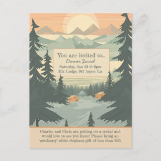 Invitation personnalisable Montagnes et Pinetree