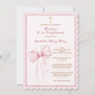 Invitation Personnalisable pour Baptême et Premier Anniversai
