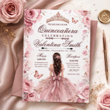Invitation personnalisable pour Quinceañera d'anni