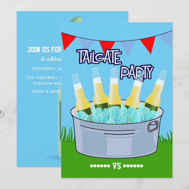 Invitation Personnalisable pour toute partie de chargement d' (Devant / Derrière)