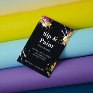 Invitation personnalisable pour une soirée peintur