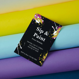 Invitation personnalisable pour une soirée peintur