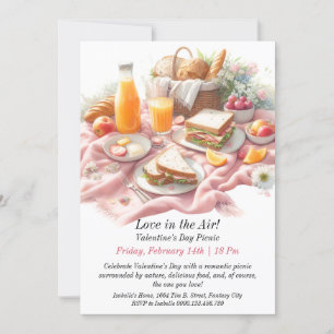 Invitation Personnalisable Saint-Valentin Pique-nique Amour e