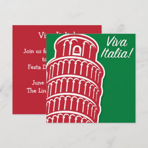 Invitation Personnalisable Viva Italia Patriotique Italie