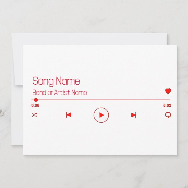 Invitation Personnalisable votre musique préférée (Devant)