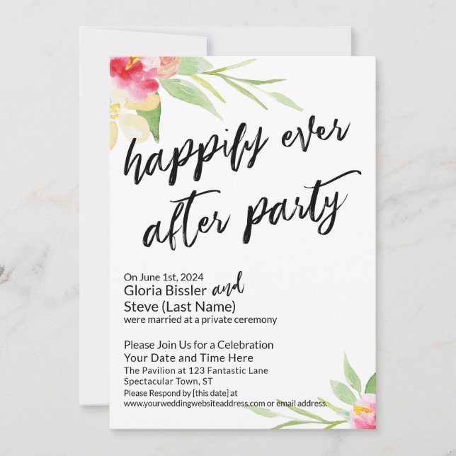 Invitation Personnalisé 2 Heureusement Jamais Après La Main F (Devant)