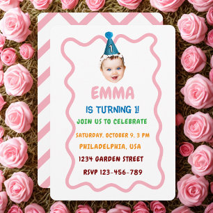 Invitation Personnalisé Anniversaire Visage Enfants, Bébé 1er
