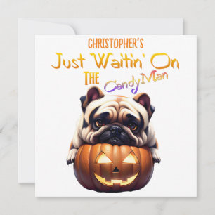 Invitation Personnalisé Cute Funny Halloween Carlin Chiot Bon