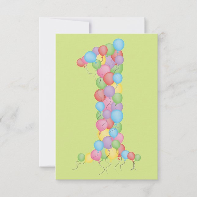 Invitation personnalisé des ballons de fête de 1er (Devant)