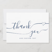 Personnalisé Élégant Calligraphie Coeur Merci Cart