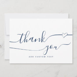 Invitation Personnalisé Élégant Calligraphie Coeur Merci Cart