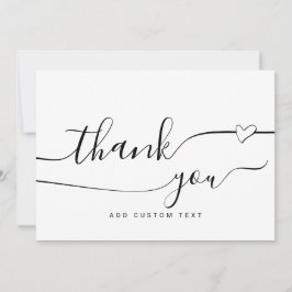 Invitation Personnalisé Élégant Calligraphie Coeur Merci Cart