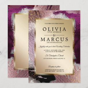 Invitation Personnalisé   Élégante broche à brosse en or Cass