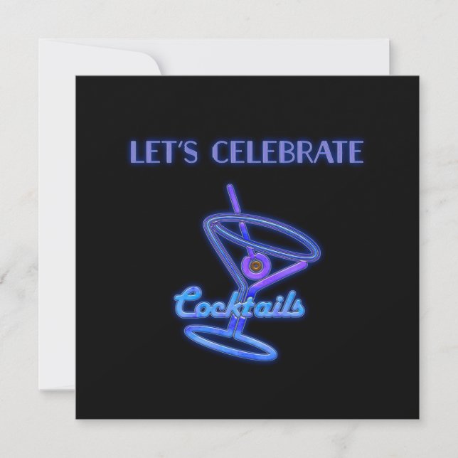 Invitation Personnalisé Fêtons les cocktails Texte personnali (Devant)