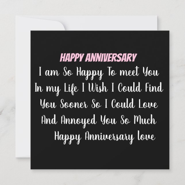 Invitation Personnalisé Happy Anniversary Merci de votre cart (Devant)