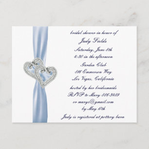 Invitation Personnalisé Ice Blue Hearts Nuptiale Douche Invit