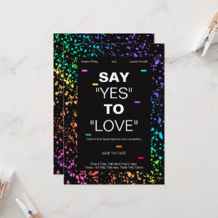 Invitation Personnalisé LGBTQ numérique moderne noir mariage
