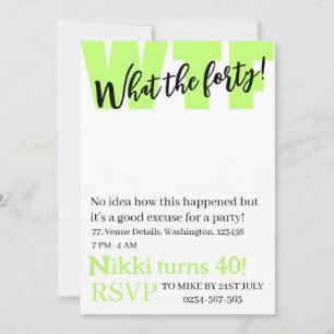 Invitation Personnalisé Quel 40e anniversaire drôle