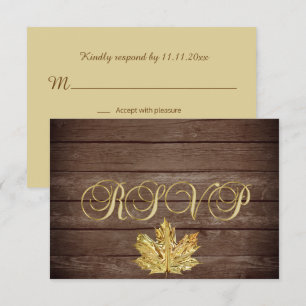 Invitation Personnalisé Rustic Wood Country Automne RSVP Mari