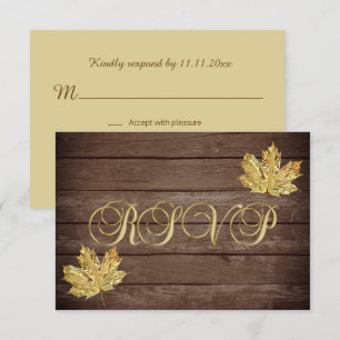 Invitation Personnalisé Rustic Wood Country Automne RSVP Mari