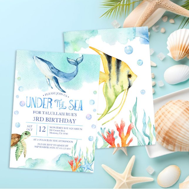 Invitation Personnalisé sous l'Anniversaire de la mer - Ocean (Créateur téléchargé)
