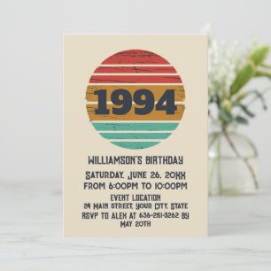Invitation Personnalisé Trente vintage 30e anniversaire