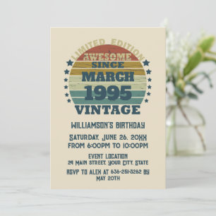 Invitation Personnalisé Trente vintage 30e anniversaire