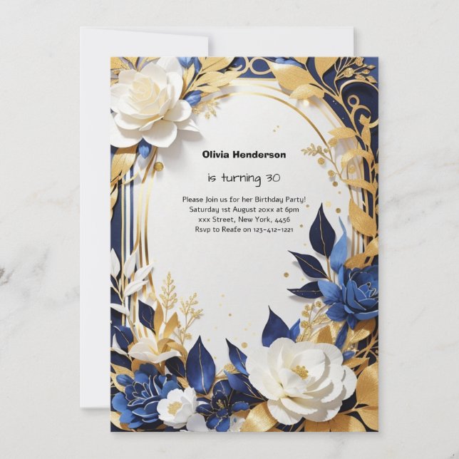 Invitation personnalisée 30e anniversaire (Devant)