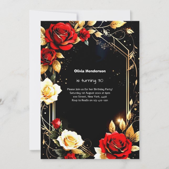 Invitation personnalisée 30e anniversaire (Devant)