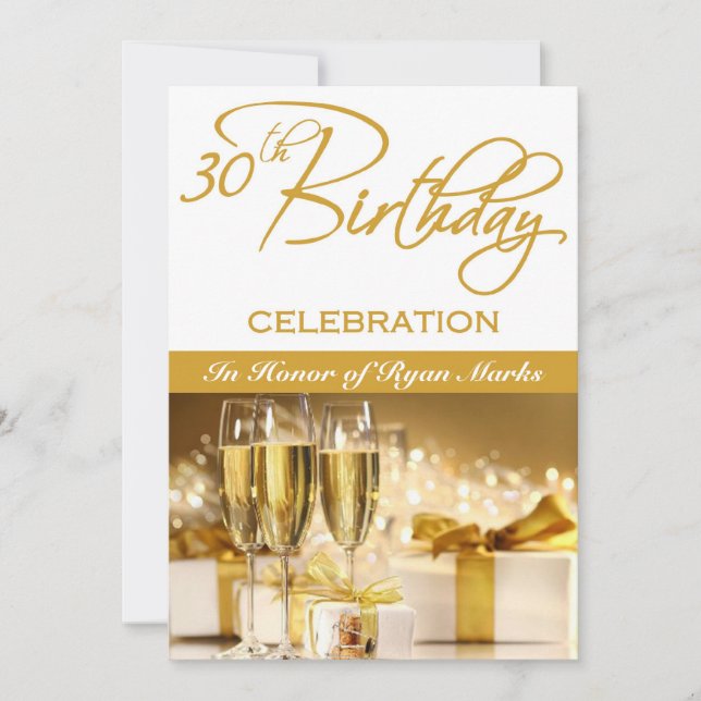 Invitation personnalisée à la fête du 30e annivers (Devant)