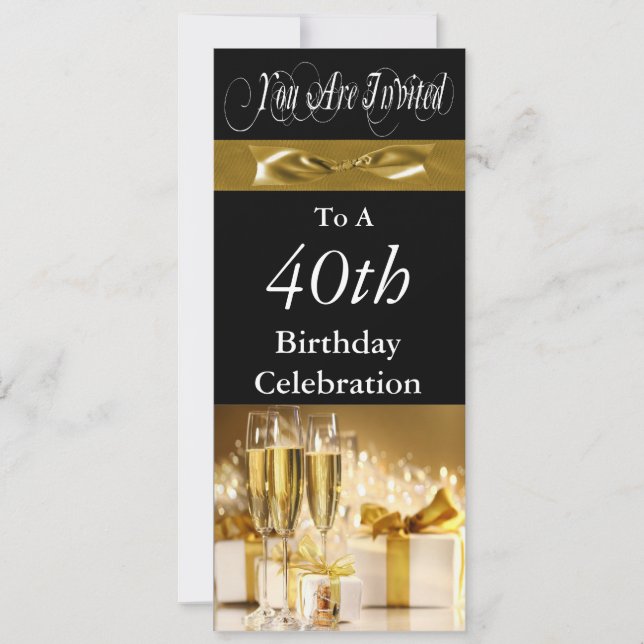 Invitation personnalisée à la fête du 40e annivers (Devant)
