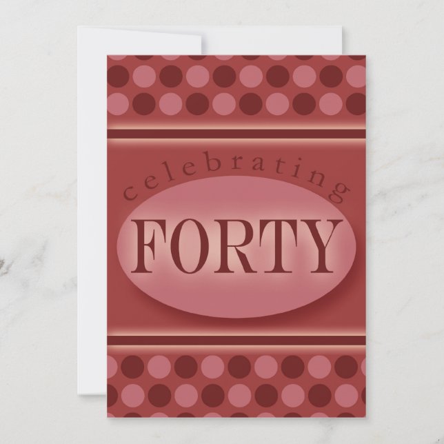 Invitation personnalisée à la fête du 40e annivers (Devant)