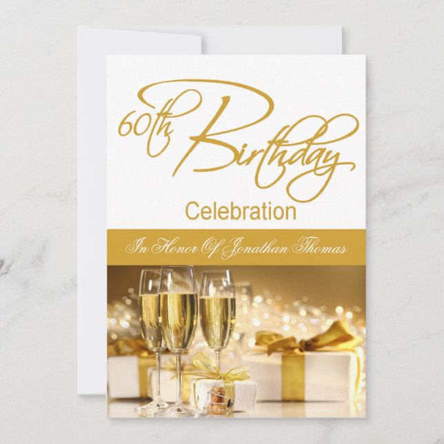 Invitation personnalisée à la fête du 60e annivers (Devant)